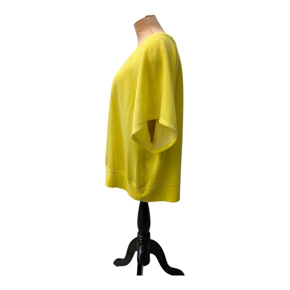 Calvin Klein Jeans Women’s Short Sleeve Crew Neck Yellow Sweatshirt Size Large - Picture 7 of 9